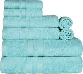 Superior Cotton Highly Absorbent Solid Assorted 8Pc Quick-Drying Towel Set