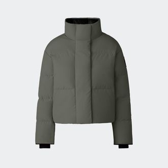 Canada Goose Grandview Cropped Jacket Black Label (Women, Sagebrush, M)