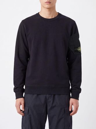 Stone Island Felpa con cappuccio in cotone con stampa grafica