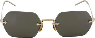 Oliver Peoples Sunglasses, unisex, Yellow, Size: 52 MM Gold Rimless Sunglasses TK 13 Style