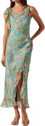 Astr Isabelle Dress In Blue/orange