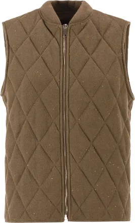 Fabiana Filippi Quilted Cotton And Linen Waistcoat With Sequins