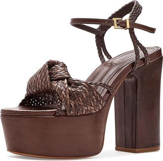 Schutz Kalina Platform Womens Sandals Root Brown : 10.5 M, Leather