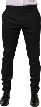 Dolce & Gabbana Mens Cotton Formal Dress Trousers Black