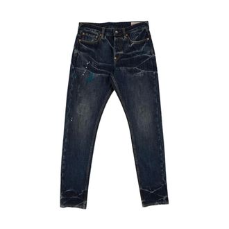 Evisu Handbrush Daicock Slim-fit Jeans - Heren - Jeans - Blauw - Maat: W30 Katoen