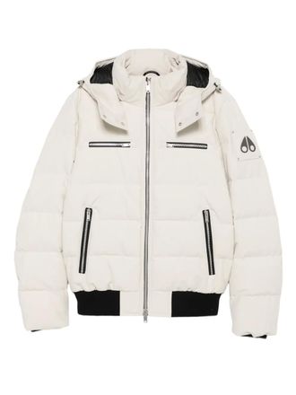 Moose Knuckles Cloud bomber jacket - men - Recycled Polyester/Duck Down/Recycled Polyester/Feather - S - White