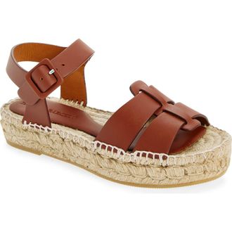 Paloma Barceló Rosy Ankle Strap Espadrille Sandal in Cuoio at Nordstrom Rack, Size 8Us / 38Eu
