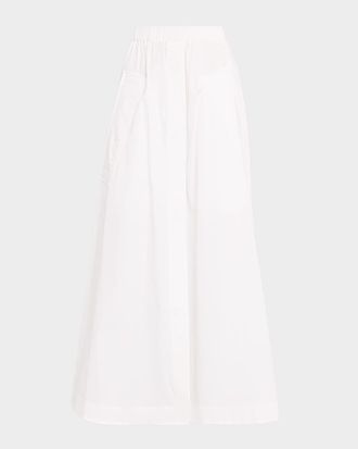 Co tton Maxi Parachute Skirt