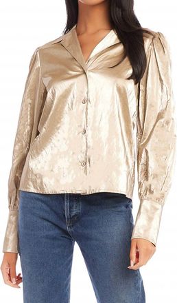 Fifteen Twenty Long Sleeve Button Up Shirt In Gold Dust