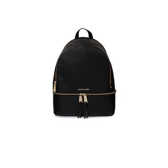 Michael Kors Rhea Zip Large Rugzak - Dames - Tassen - Zwart - Maat: ONE Size Zijde