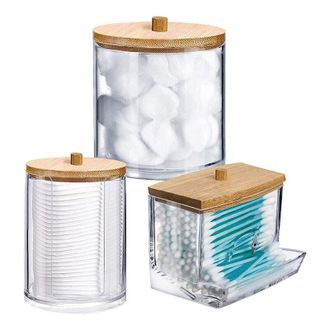 OEM Juego De 3 Dispensadores De Discos De Algod&oacute;n, Soportes Para Discos De Algod&oacute;n, Cajas Acr&iacute;licas Para Hisopos De Algod&oacute;n, Organizadores De Almacenamien