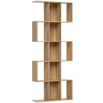 HOMCOM Estanter&iacute;a para libros 80x24x200 cm roble