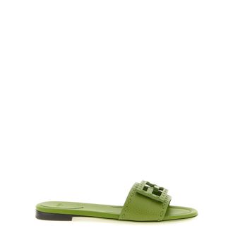 Fendi Sliders, female, Green, Size: 8 1/2 US Baguette Slides