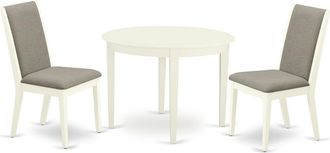 East West Furniture Dining Room Set Linen White, BOLA3-WHI-06