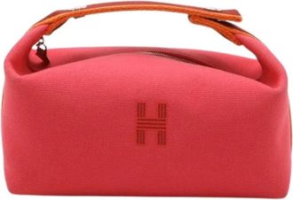 Herm&egrave;s Pre-owned Canvas Black PM Cosmetic Pouch - Dames - Vintage Handtas - Roze - ONE Size - Vintage