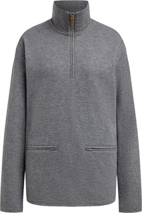 12 Storeez Felpa con mezza zip - Grigio