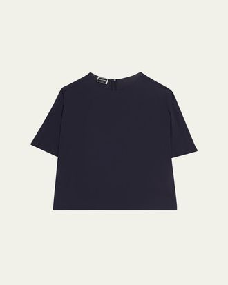 Giorgio Armani Silk Hidden-Zip T-Shirt