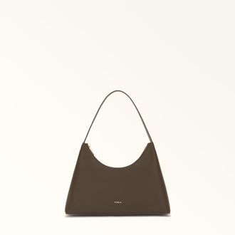 Furla Diamante Shoulder Bag S Mogano Purple Sidney Calf Leather Woman