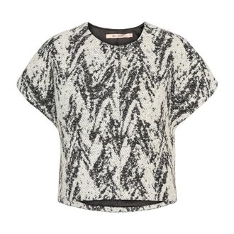 Rue de Femme RUE de FEMME, Waistcoats, female, Multicolor, XS, Black Abstract Pattern Sleeveless Vest