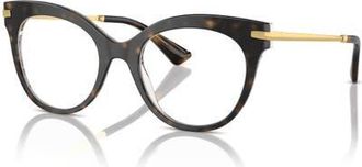 Dolce & Gabbana 52mm Butterfly optical glasses in Tortoise at Nordstrom