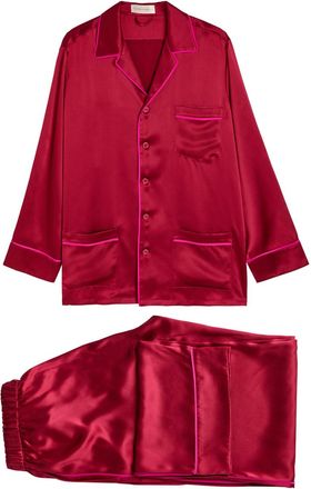 Olivia Von Halle Yves Silk Pyjama set - Red - S (UK8-10 / S)