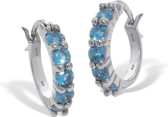 Palm Beach Jewelry Birthstone Sterling Silver Huggie Hoop Earrings