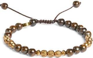 Caputo & Co. Mens Semiprecious Stone Beaded Slider Bracelet in Bronzite at Nordstrom Rack