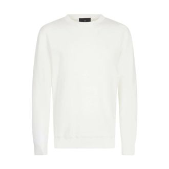 Liu Jo Round-neck Knitwear, male, White, Size: XL Maglia Girocollo in Cr&ecirc;pe di Cotone