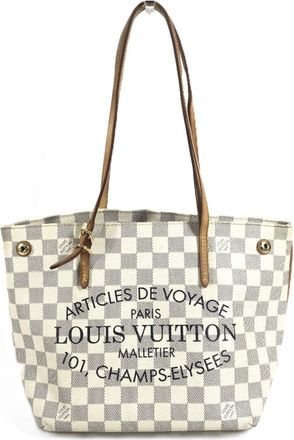 Louis Vuitton Damier Azur White Damier Azur Shoulder Bag Tote Bag (Pre-Owned)