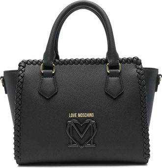 Love Moschino Kleine gevlochten shopper - Zwart