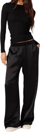 Sablyn Brynn Wide Leg Silk Pant In Black