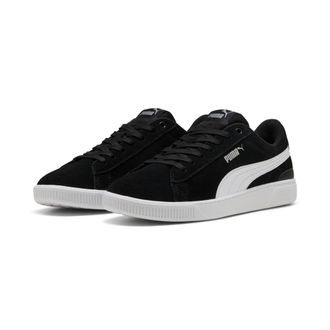 Puma Sneaker PUMA VIKKY V3, Damen, Gr. 42,5, schwarz-weiss (puma schwarz, puma wei&szlig;, puma wei&szlig;, puma silber), Leder, Schuhe Sneaker