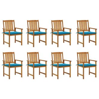 vidaXL Sillas De Jard&iacute;n Con Cojines 8 Uds Madera Maciza De Acacia Vidaxl