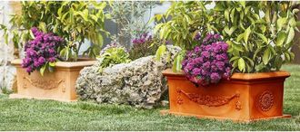 Monacis Maceta De Pol&iacute;mero Monacis Con Fest&oacute;n En Terracota, 100 Cm (100x47x38 Cm)