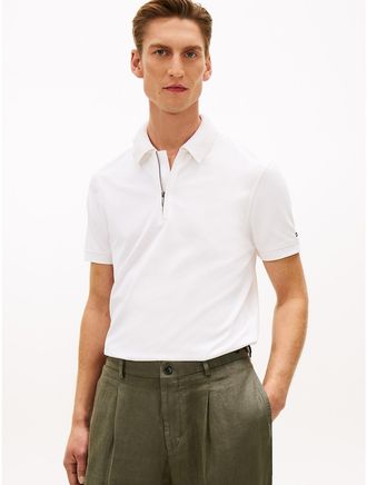Tommy Hilfiger Mens TH Performance Quarter-Zip Polo - White - XXL