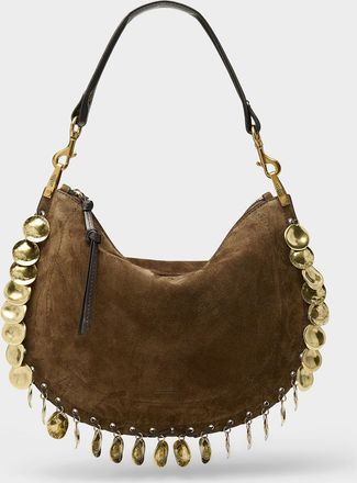 Isabel Marant Womens Oskan charm suede hobo bag