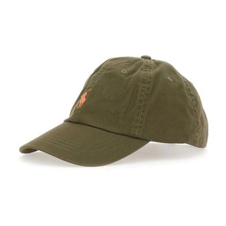 Polo Ralph Lauren Caps, male, Green, Size: ONE SIZE Green Baseball Cotton Hat with Logo