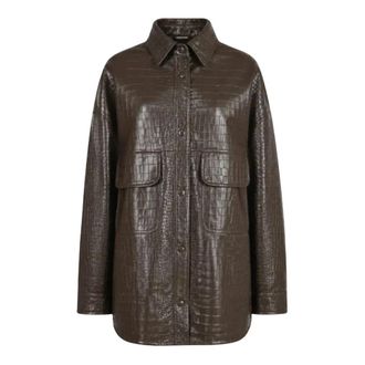 Federica Tosi Giacca in pelle con stampa cocco - - Jackets - Donna - Marrone - S