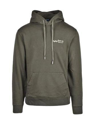 Replay Military Green Drawstring Kangaroo Pocket Cotton Hoodie