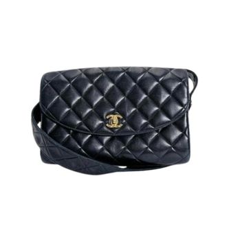 Chanel Pre-owned Vintage Schoudertas - Dames - Pre-owned - Zwart - Maat: ONE Size Leer