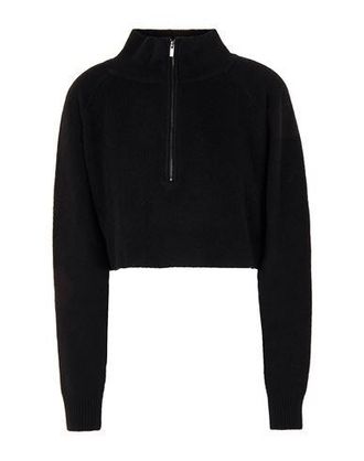 8 by YOOX KNIT CROPPED HALF-ZIP SWEATER