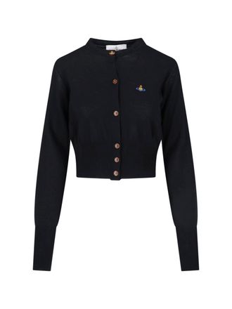 Vivienne Westwood Black Bea Crop Cotton Cardigan