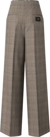 Pinko Womens Trousers Plumeria Quadri Beige-Bordeaux-Black Shell: Polyester Beige/bordeaux/black