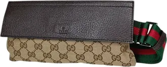 Gucci Sherry Line Beige Gg Canvas Fanny Pack Sling Bag (Pre-Owned)
