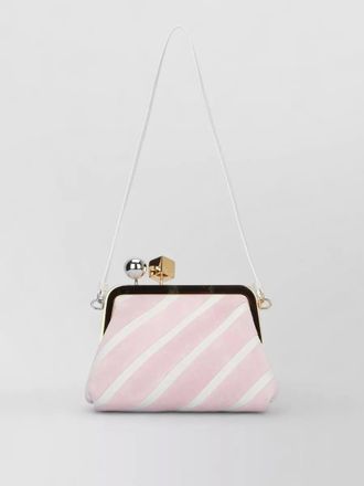 Jacquemus berlingot clutch striped pattern metal frame top handle