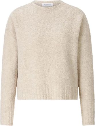 Rich & Royal Crew NK Long Sleeve Boucl&eacute; - Dames - Ronde hals truien - Beige - XL - Wol - Truien & Vesten