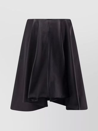 Alexander McQueen silk blend high-rise asymmetric ruched flared midi skirt
