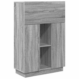 Berkfield Home Grey Writing Desk Grey Sonoma Engineered wood Large