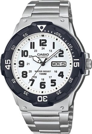 Casio Mens Stainless Steel Water-Resistant Analog Watch with White Dial - MRW-200HD-7B