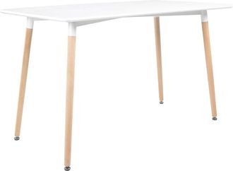 Happy Garden Mesa rectangular 120 × 70cm blanca en madera de haya